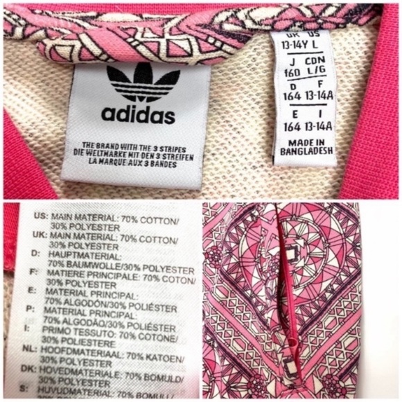 ADIDAS Superstar Stained Glass Geometric Three Line Zip up Track Jacket Pink - Picture 5 of 7